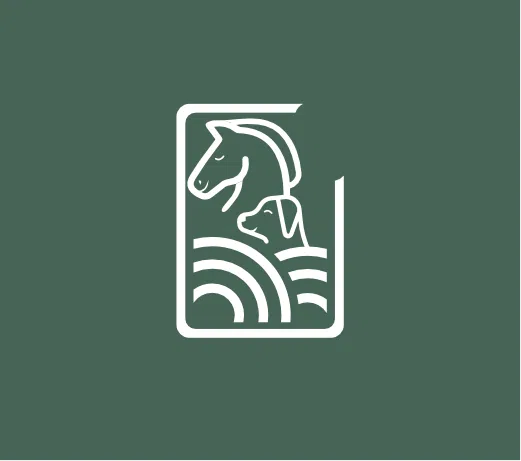 logo avec un cheval et un chien entre les mains de celine