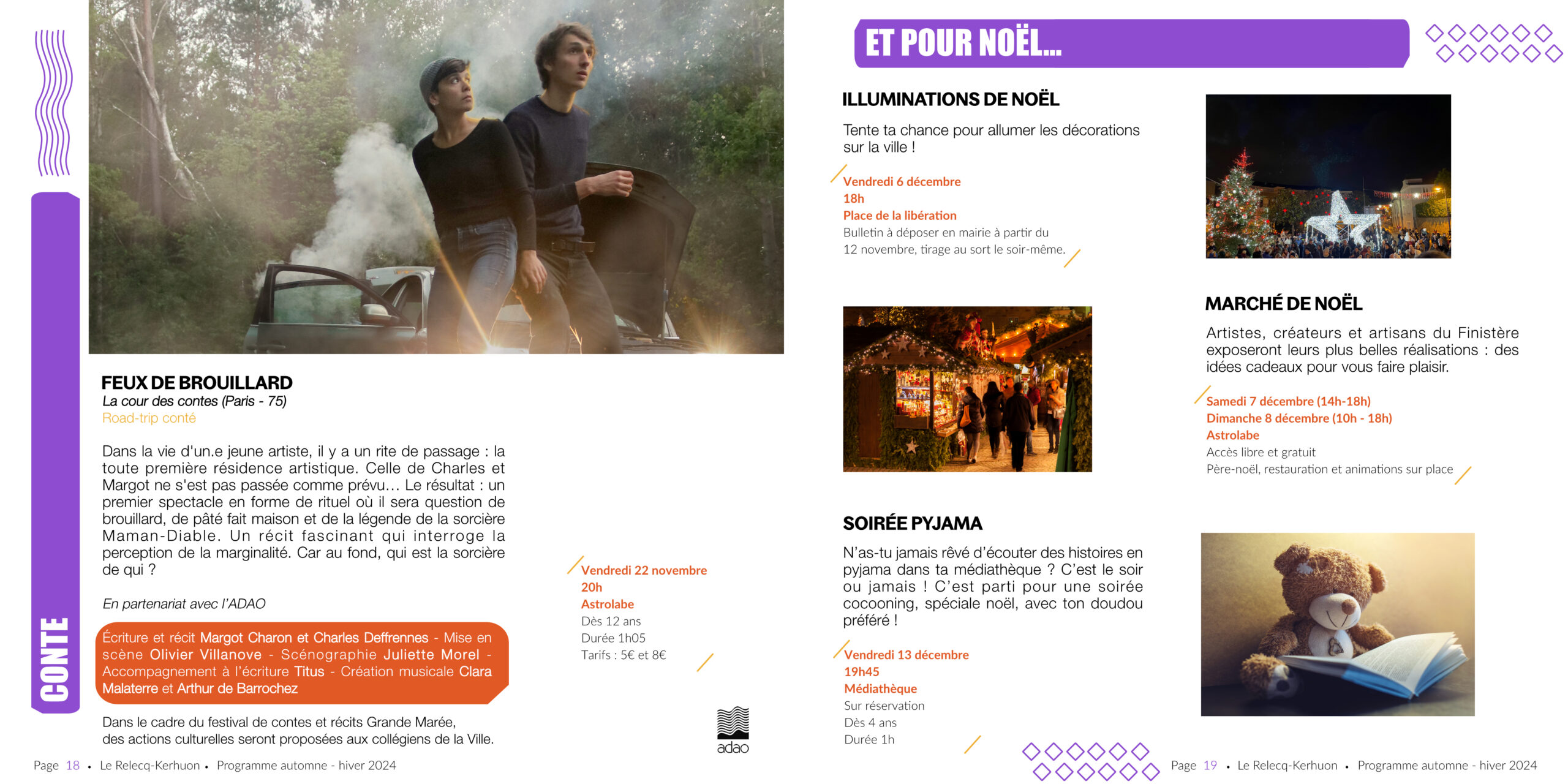 realisee par hd graphisme l'interieur de la saison culturelle de le relecq kerhuon page 18 et 19